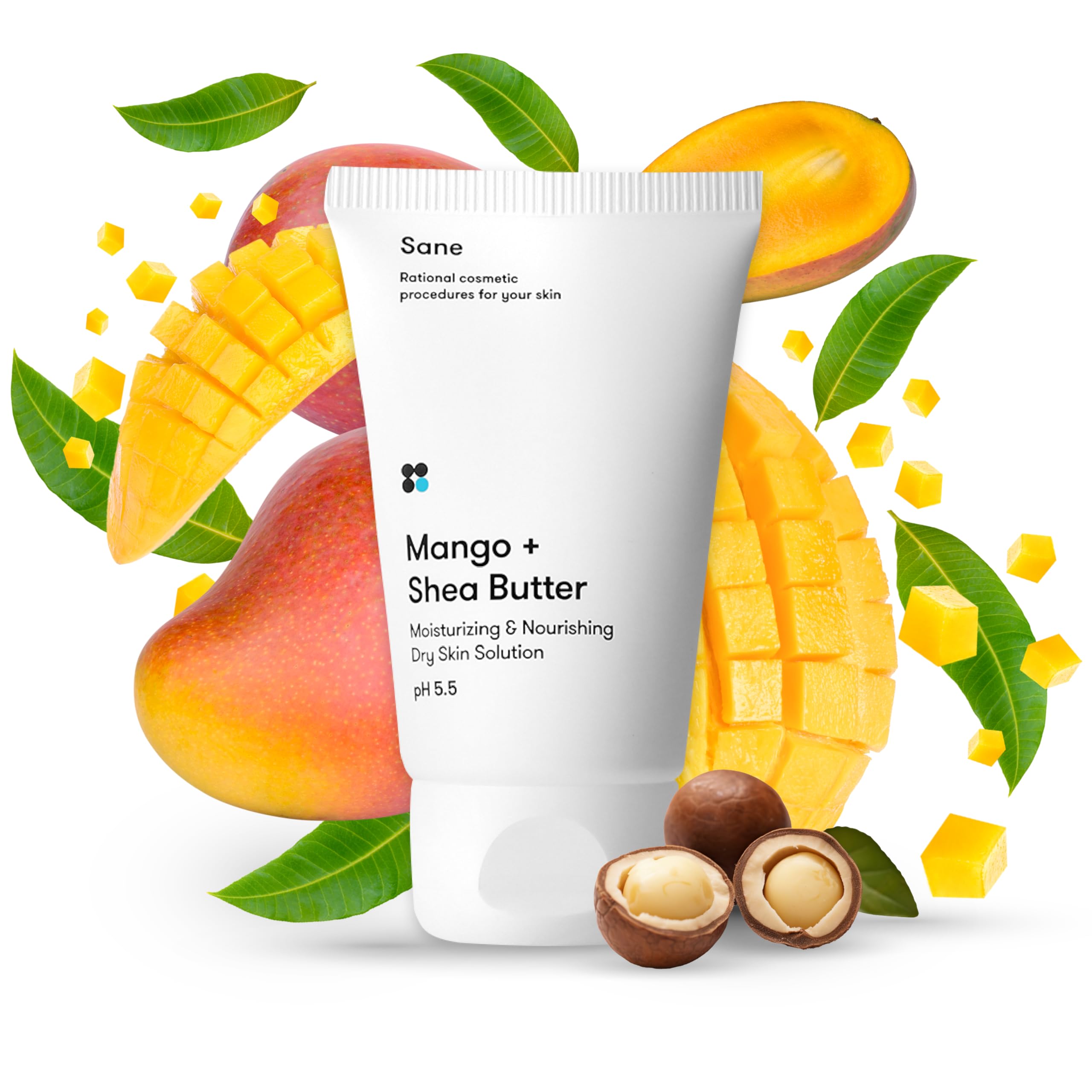 Hydrating Face Moisturizer for Dry Skin with Mango Oil & Shea Butter - 1.35 fl oz Collagen Boosting Cream - Anti-Aging, Elasticity & Radiance - Day & Night Cream for Sensitive Skin - Perfect for Winter Skincare Routine