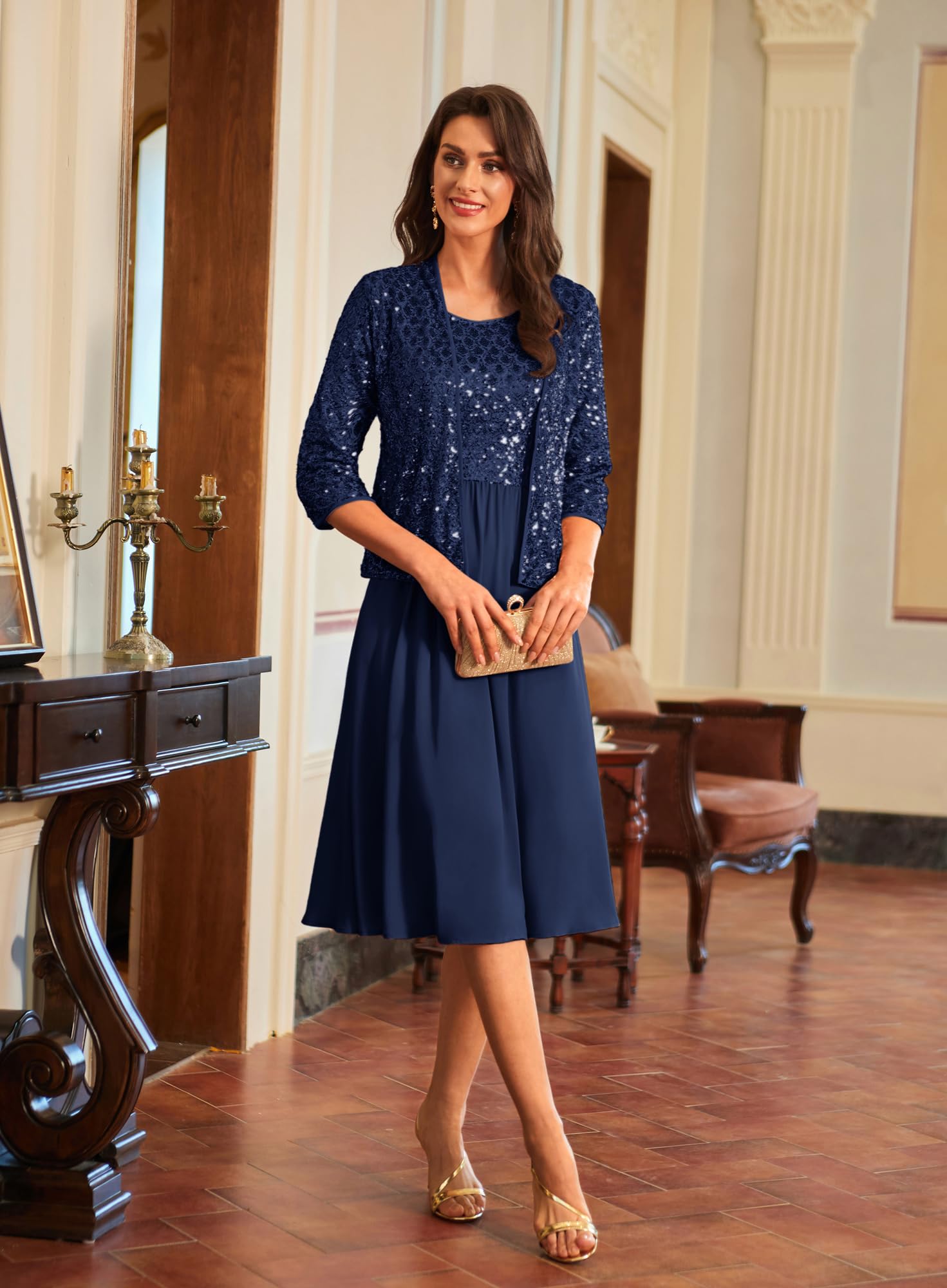 GRACE KARIN 2025 Mother of The Bride Dresses | Elegant Two-Piece Wedding Guest Outfit | Formal Party Dress for Weddings, Receptions & Special Occasions