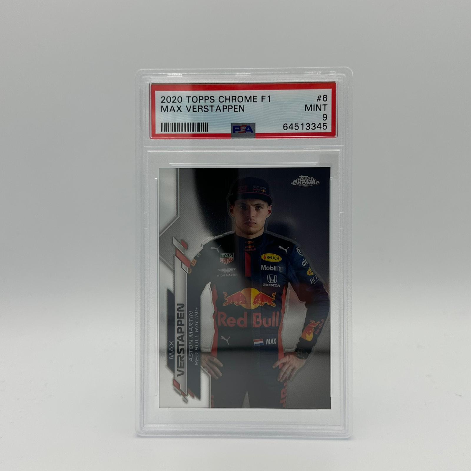 PSA 9 Graded Max Verstappen #6 Racing Card - Collectible Sports Memorabilia for F1 Fans & Card Collectors | Perfect for Display, Trading, and Investment