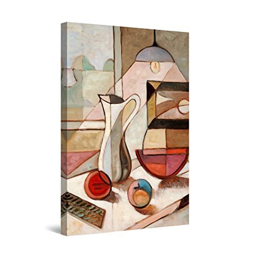 Beige Red Cubism
