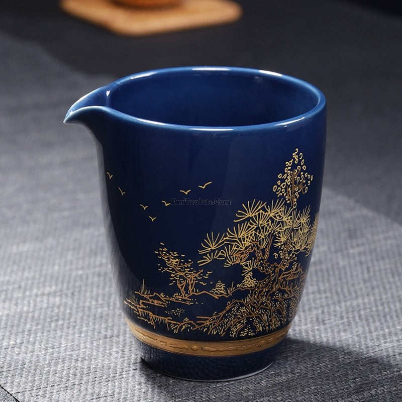 Exquisite Chinese Blue Landscape Porcelain Tea Set - Handcrafted 12-Piece Ceramic Gift Set for Afternoon Tea, Home Decor & Wedding Gifts - Perfect for Tea Ceremonies, Housewarming & Collectors