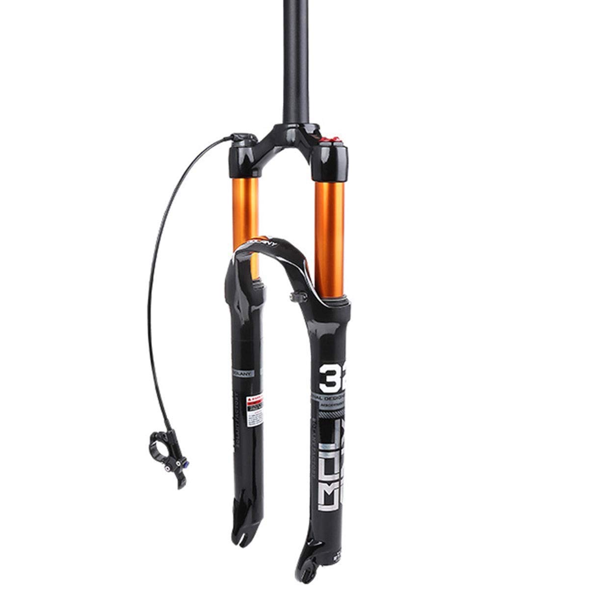TYXTYX MTB Suspension Fork - Aluminum Alloy Mountain Bike Front Fork with Remote Lockout & Disc Brake, Perfect for Trail Riding, Downhill and Off-Road Cycling Adventures