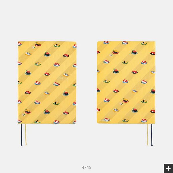 Hobonichi Techo 2025 Planner - Bow & Tie Sushi HON Design, A5 Size, Daily Journal, January Start, Monday Start, English Edition | Perfect for Work, School & Personal Organization