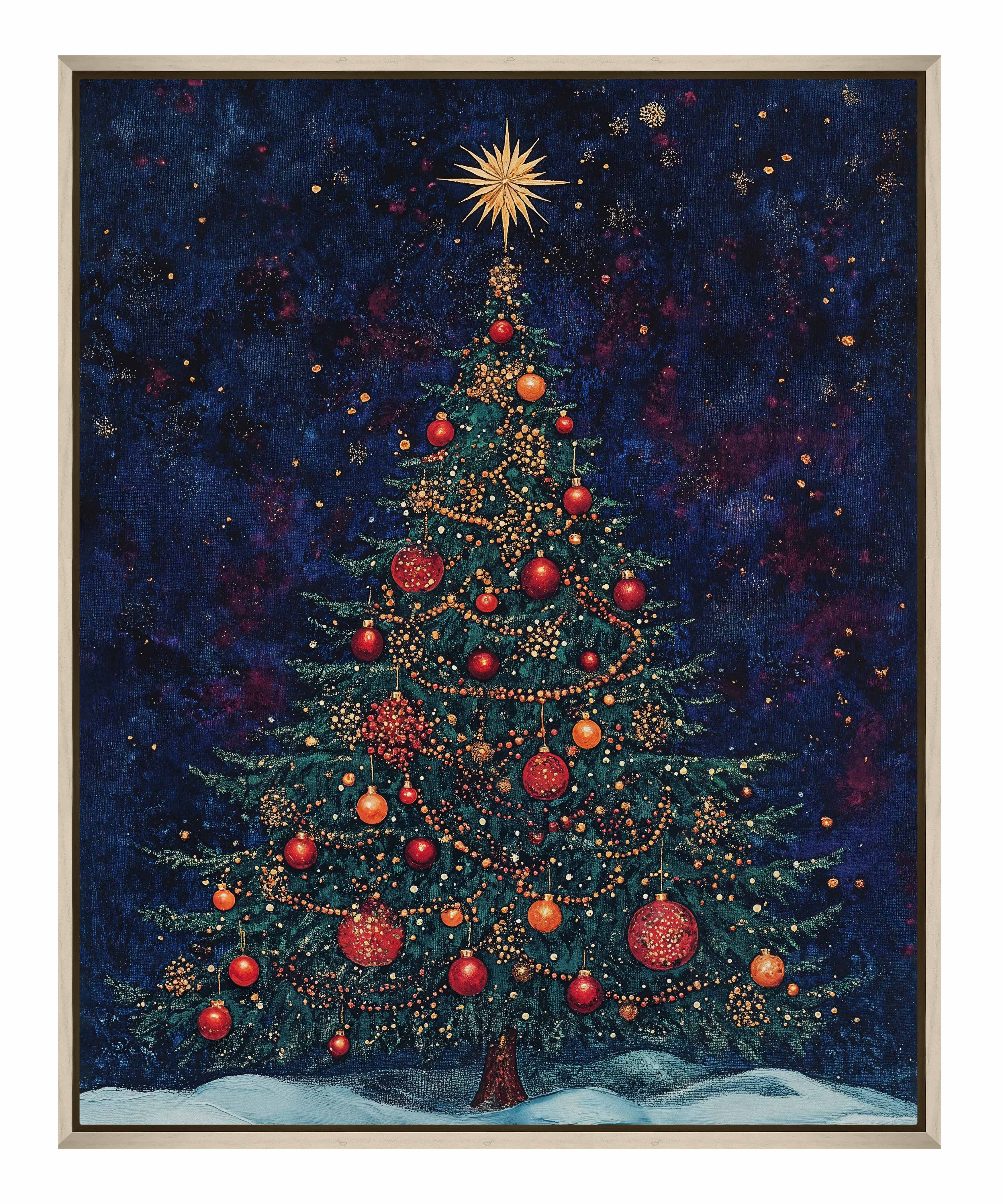 Homestead Christmas Spruce Gallery Wrapped Canvas Wall Art - Perfect for Holiday Home Decor, Living Room & Bedroom Christmas Decorations