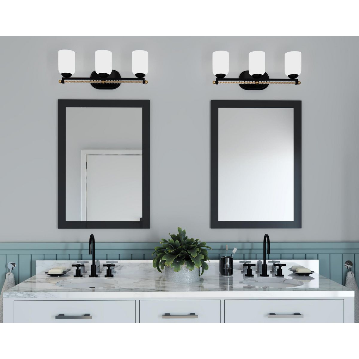 Carlyn Collection 3-Light Bathroom Vanity Light Fixture - Modern Elegant Lighting for Bathroom, Powder Room & Dressing Area