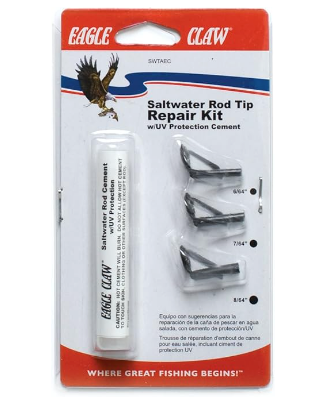 Eagle Claw Saltwater Fishing Rod Tip Repair Kit – Fix Broken Rod Tips for Saltwater Fishing, Surf Casting & Offshore Angling