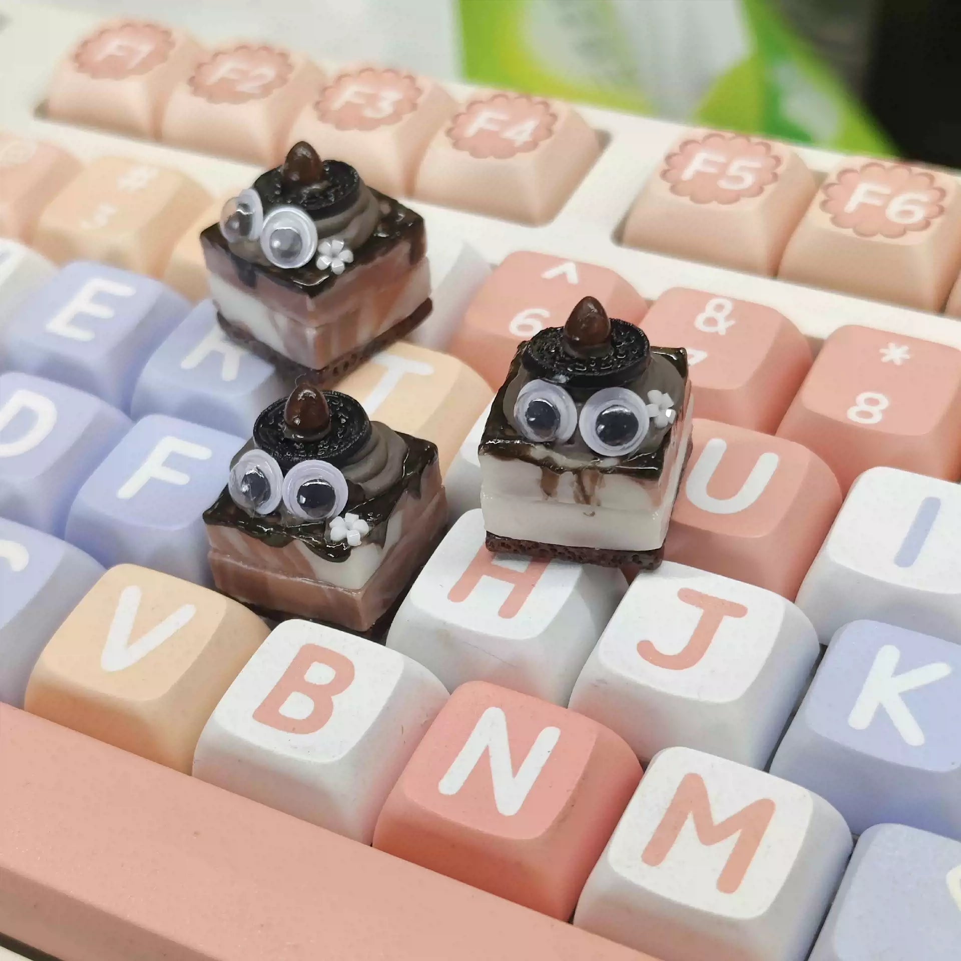 Handmade Resin Clay Food Collection Keycaps - Custom Stone Plastic Clay Artisan Keycaps for Mechanical Keyboards | Unique Keyboard Decor for Gaming & Office Use