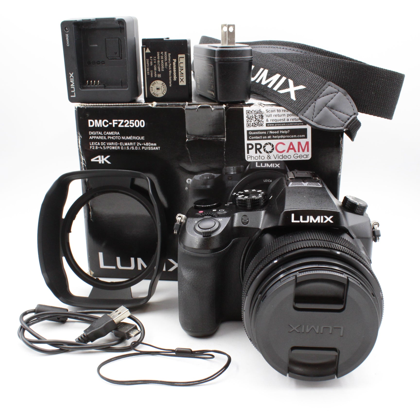 Open Box Excellent Condition Panasonic Lumix DMC-FZ2500 4K Digital Camera with 20x Zoom - Perfect for Travel Photography, Vlogging & Outdoor Adventures
