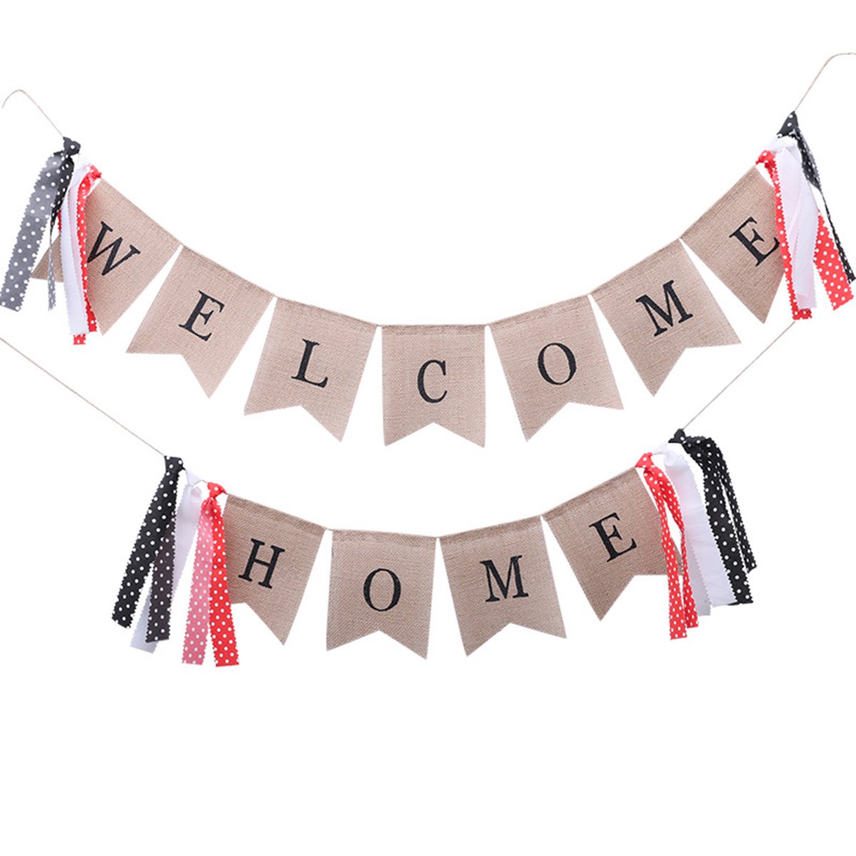 Amosfun 2M Maple Leaves Welcome Home Banner - Linen Thanksgiving Party Decorations for Home, Fall Harvest & Holiday Decor | Perfect for Thanksgiving Day, Autumn Parties & Seasonal Home Décor