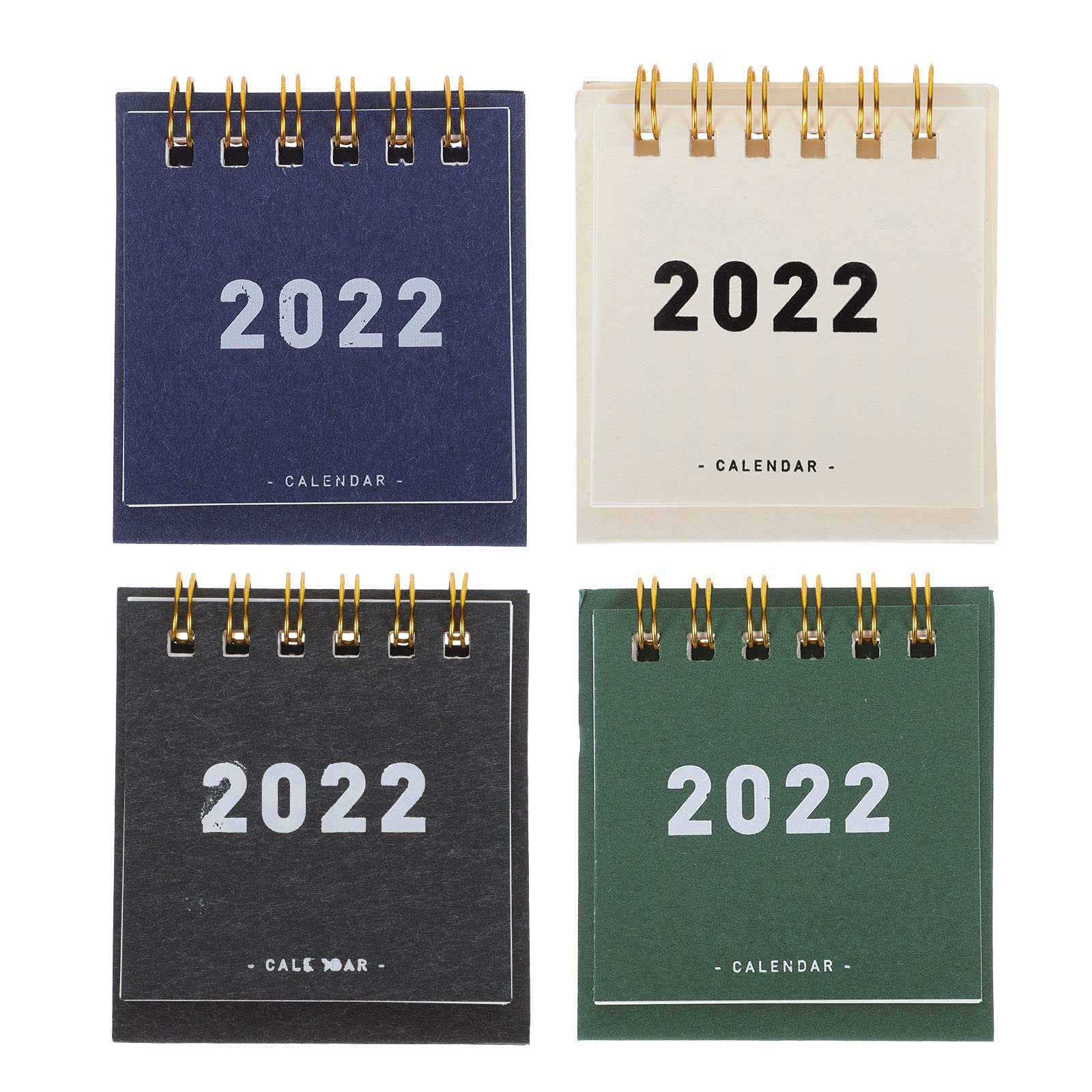 2022 Desk Calendar Set of 4 - Stylish Tabletop Yearly Planner with Coil Binding for Office, Home & School | Perfect for Scheduling, Organizing & Productivity | Office Supplies & Desk Accessories