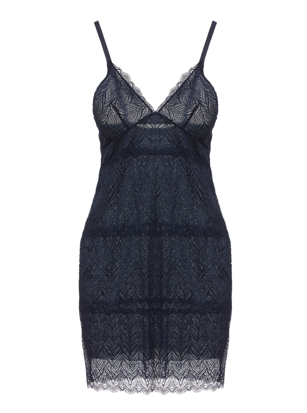 Ferrara Babydoll Nightgown - Nocturnal Blue Lace Sleepwear for Women | Comfortable & Sexy Sleep Dress for Bedtime & Romantic Nights