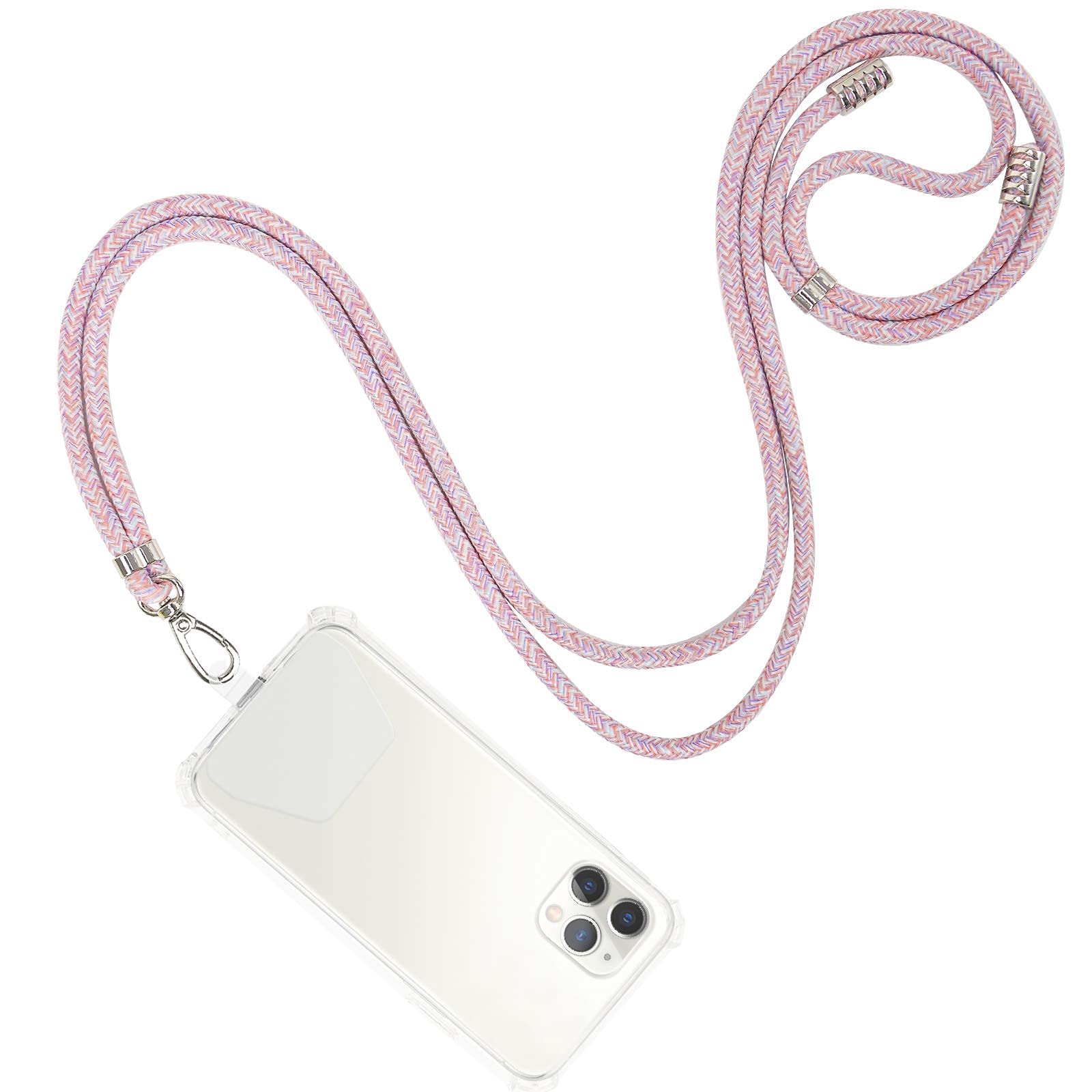 Universal Adjustable Nylon Phone Lanyard - Safety Neck Strap for Smartphones | Compatible with iPhone, Samsung & Most Devices | Hands-Free for Travel, Work & Parenting (Baby Purple)