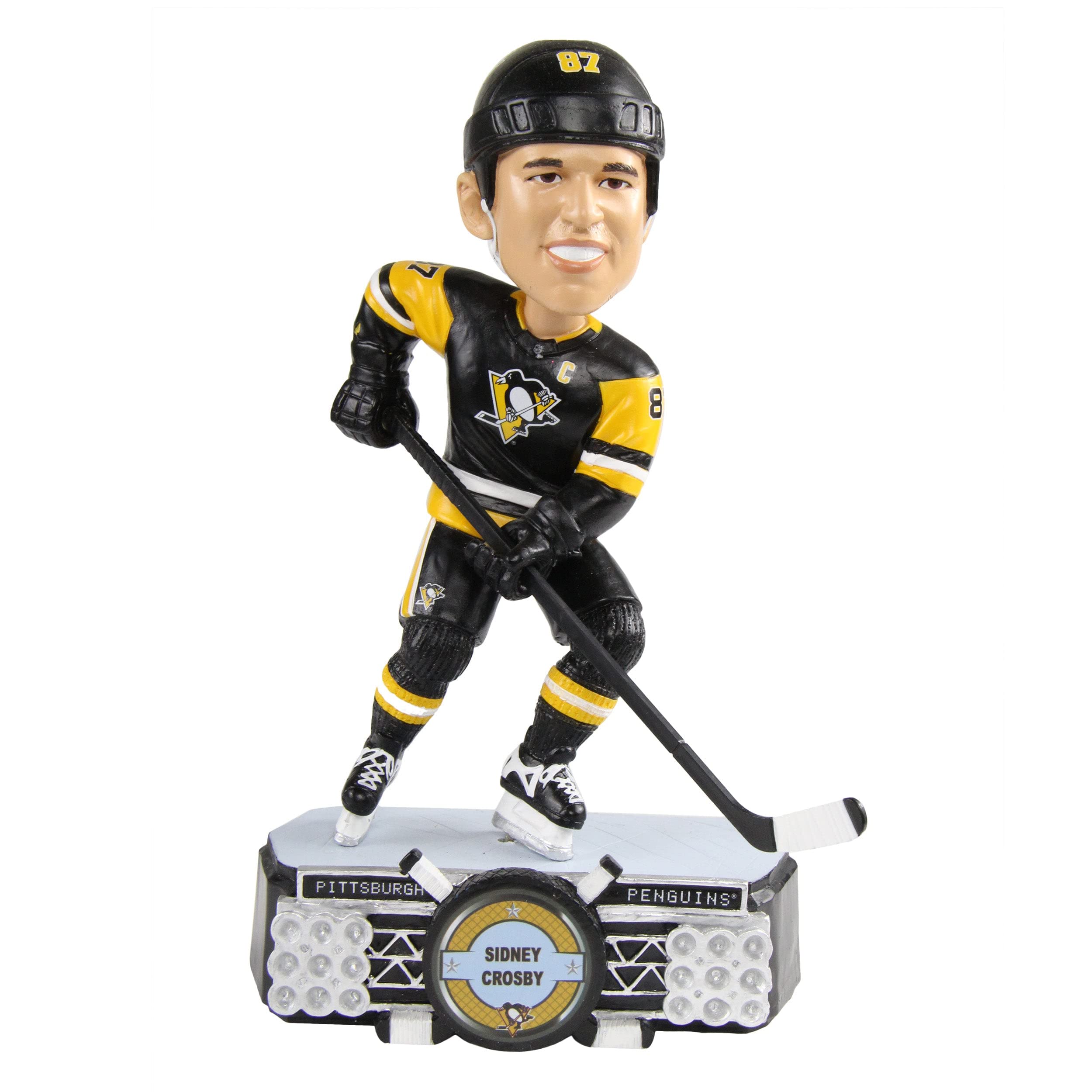 Sidney Crosby Pittsburgh Penguins NHL Bobblehead - Special Edition Stadium Lights Collectible | Perfect for Hockey Fans, Sports Memorabilia Collectors & Game Room Decor