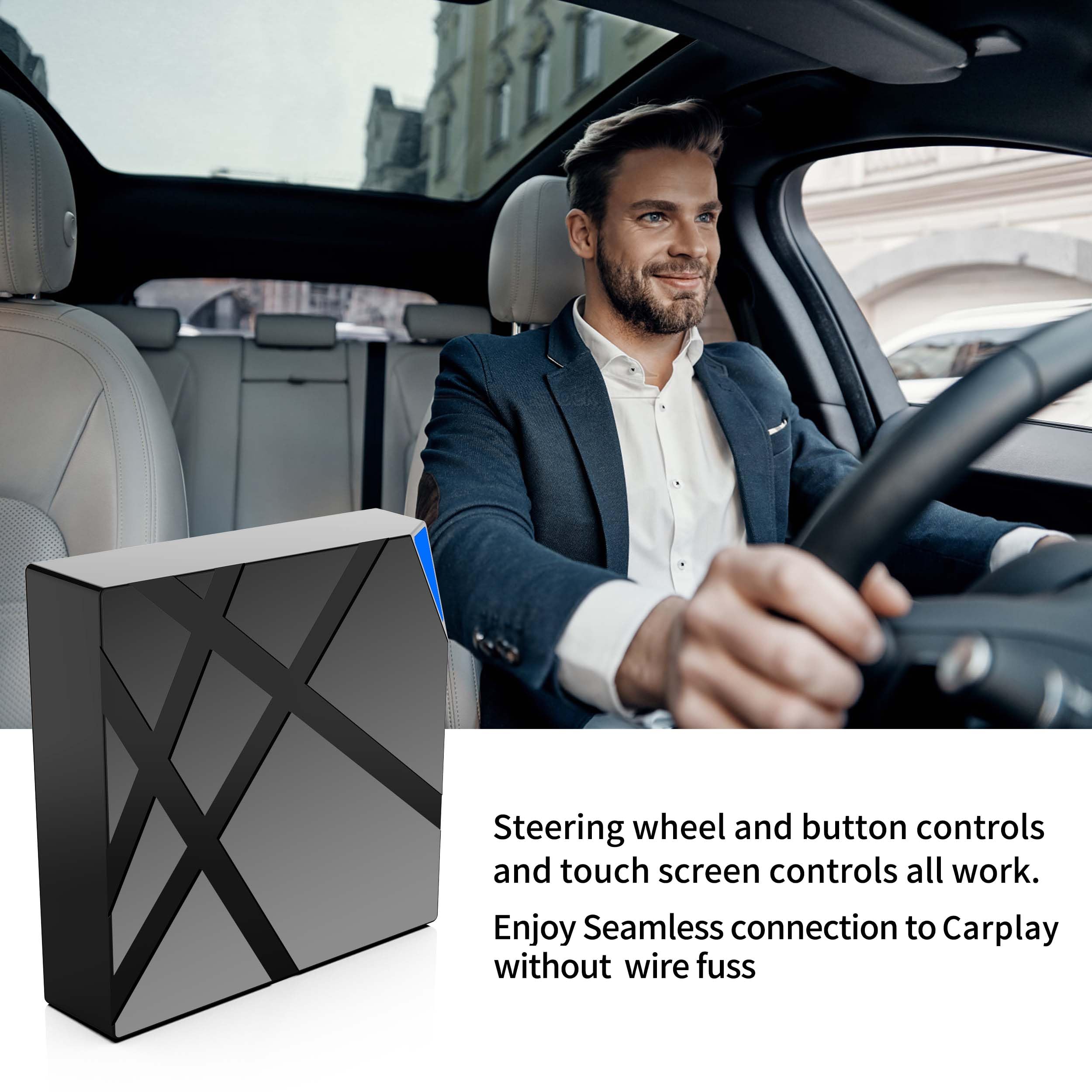 Wireless CarPlay Adapter 6.0 - Plug & Play 5.8Ghz Fast Transmission for iPhone - Convert Wired to Wireless CarPlay - Perfect for Commuting, Road Trips & Hands-Free Driving