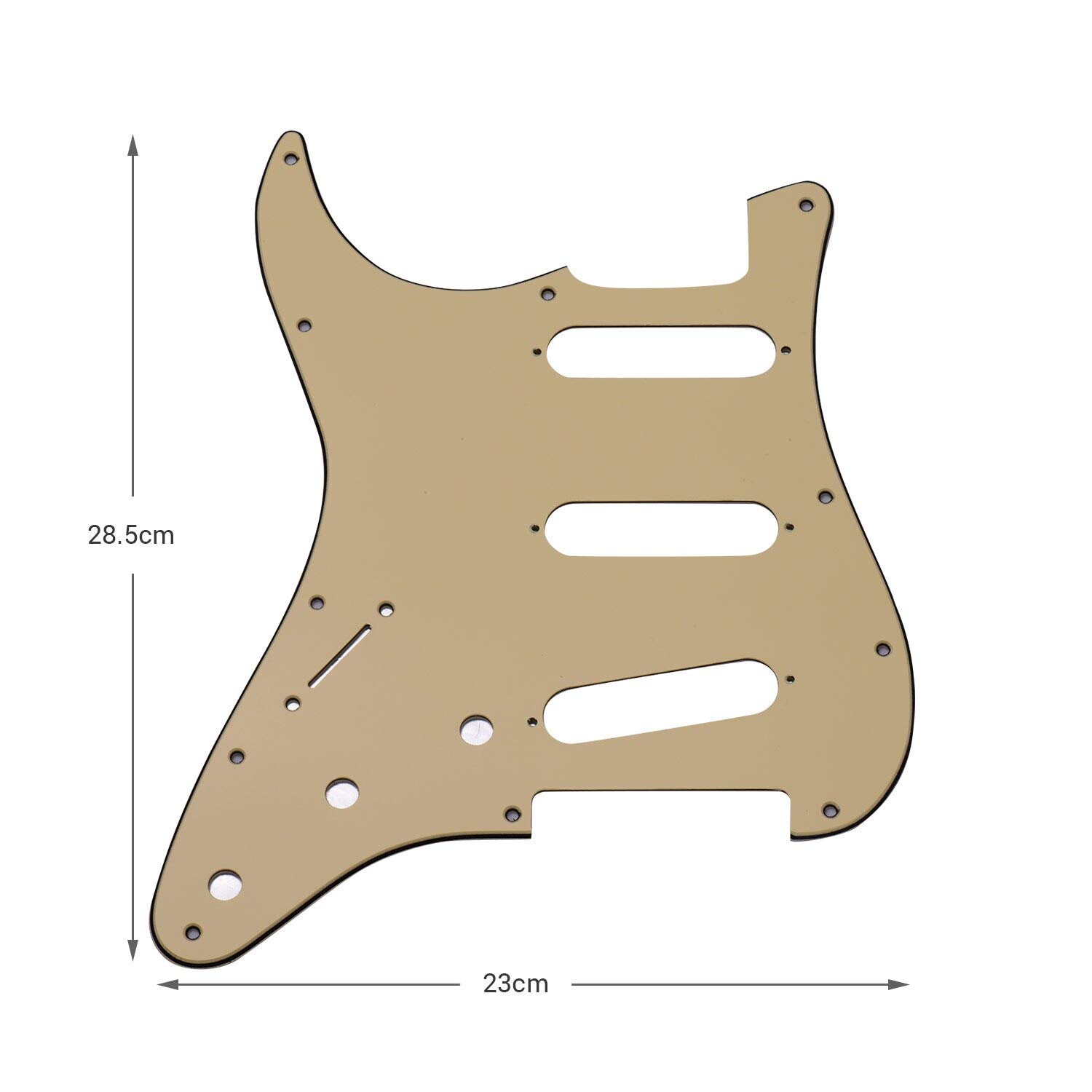 Left-Handed 11 Hole Guitar Pickguard - 3 Ply Cream Pickguard with Screws for ST Style Electric Guitars | Perfect for DIY Guitar Repair & Customization Projects
