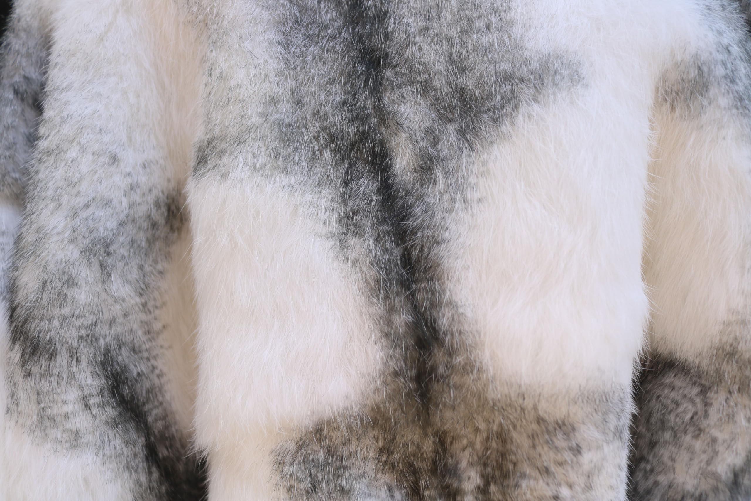 Luxury Women's Genuine Rabbit Fur Coat - Winter Long Jacket with Fox Fur Collar & Cuffs | Warm Elegant Outerwear for Cold Weather & Special Occasions