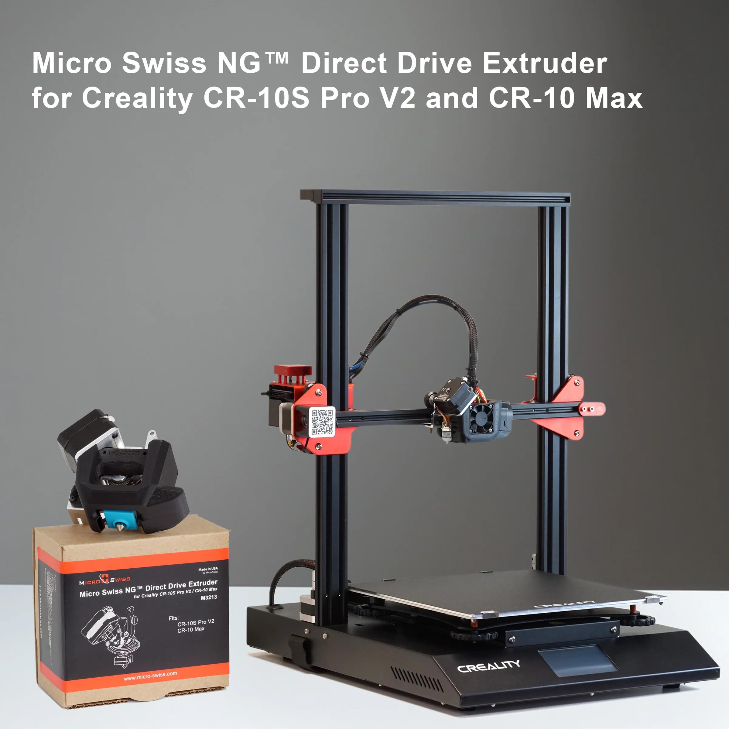 Micro Swiss NG Direct Drive Extruder for Creality CR-10S Pro V2 & CR-10 Max - High Precision 3D Printer Upgrade - Made in USA - Perfect for ABS, PLA, PETG Filament Printing