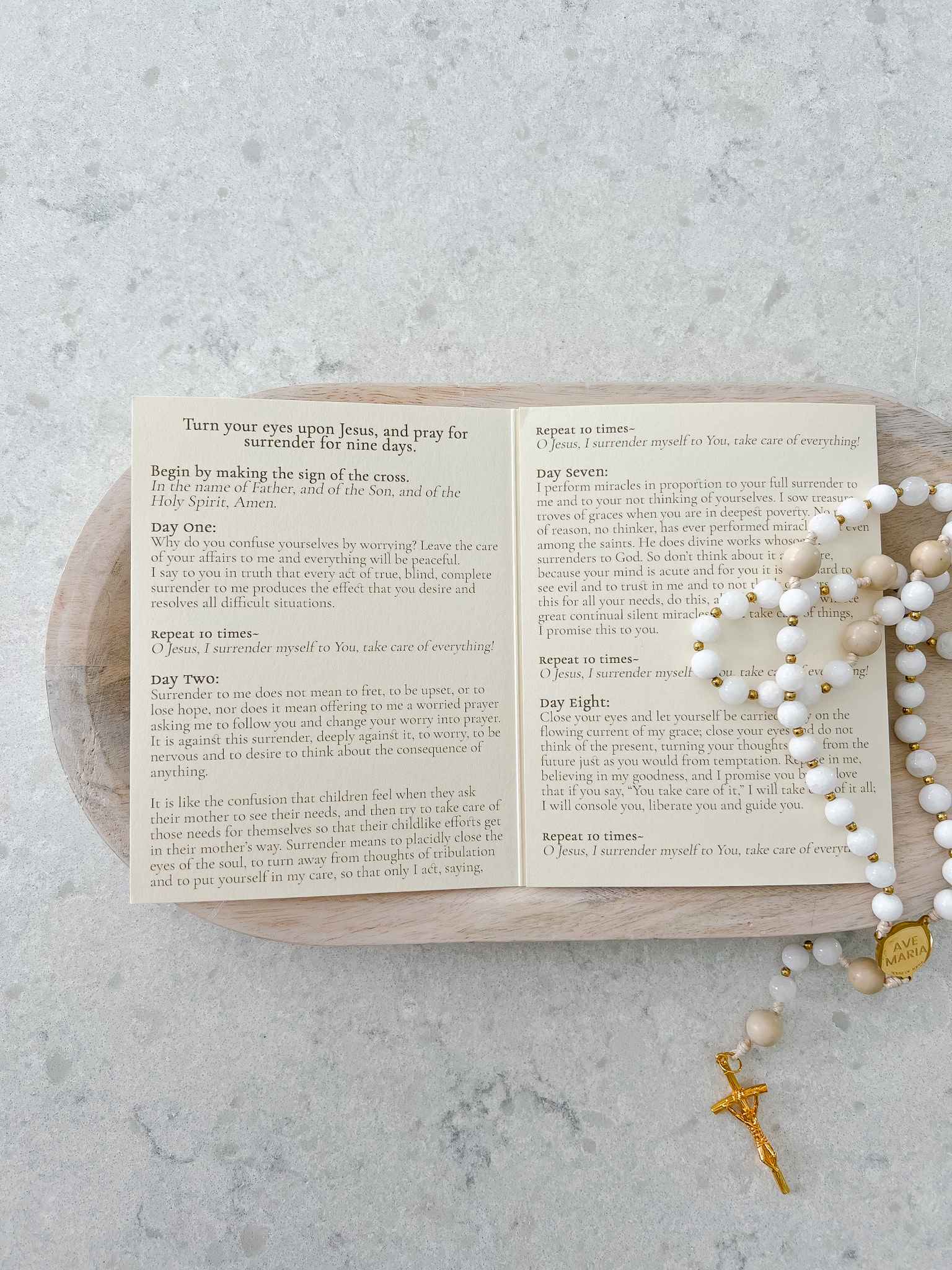 Surrender Novena Prayer Card - Religious Devotional Card for Catholic Faith - Perfect for Prayer, Meditation & Spiritual Growth