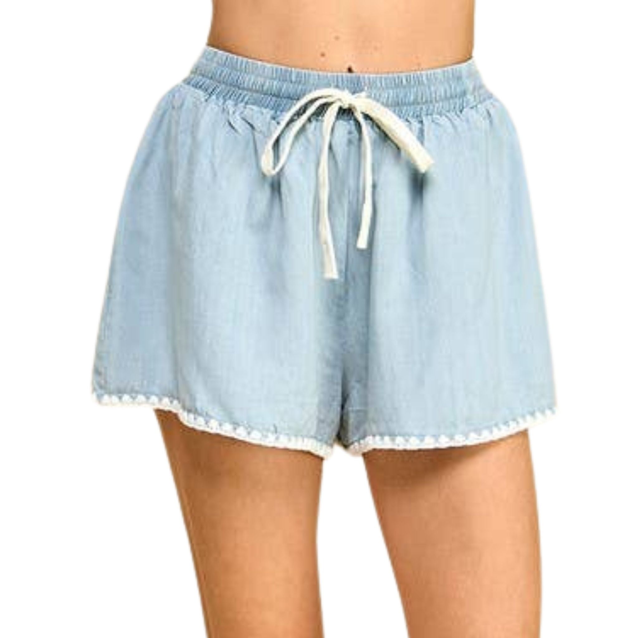 Stylish Casual Denim Drawstring Shorts for Men & Women | Comfortable Summer Shorts for Outdoor Activities, Travel & Beach