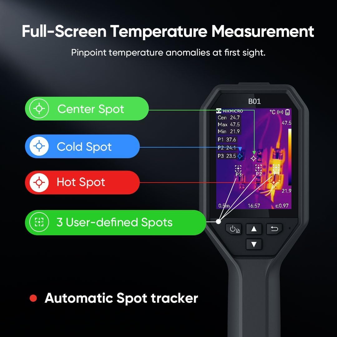 HIKMICRO B01 Thermal Imaging Camera - 320x240 IR Resolution, 256x192 Super IR, WiFi Enabled, 3.2