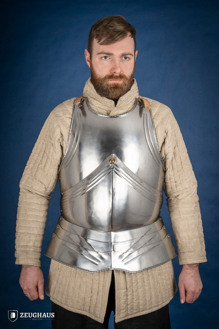 15th Century German Breastplate - 1.2mm Polished Steel Medieval Armor for LARP, Cosplay & Historical Reenactment