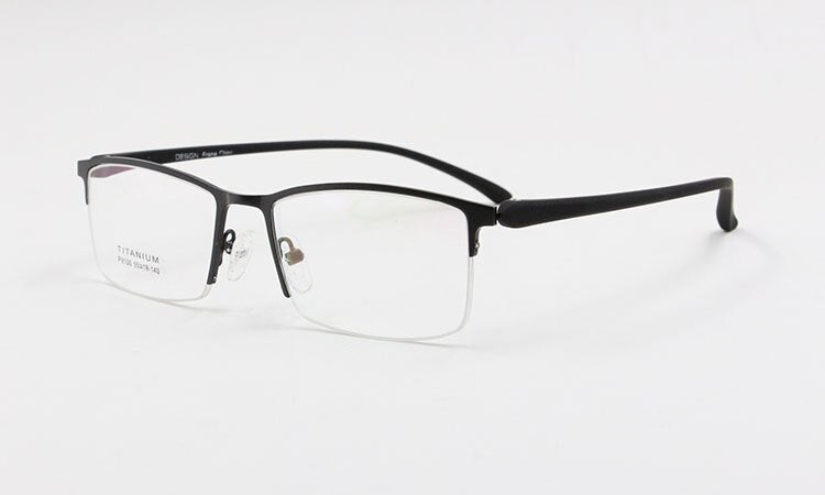 Bclear Men's Semi-Rimless Titanium Alloy Eyeglasses P9106 - Lightweight & Durable Frames for Work, Reading, and Everyday Wear