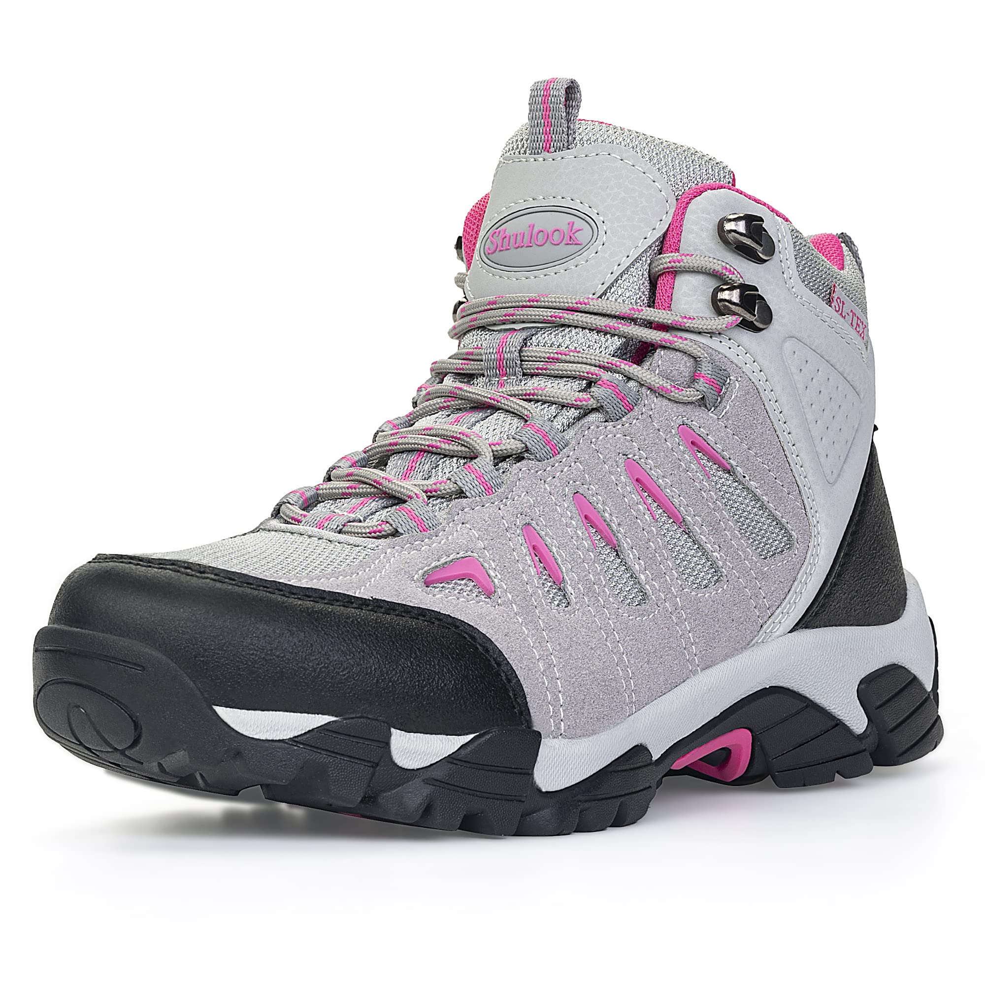 SHULOOK Women's Waterproof Hiking Boots - Lightweight Non-Slip Outdoor Trekking Shoes for Camping, Trail Walking & Mountain Climbing - Perfect for Hiking Adventures & Outdoor Exploration