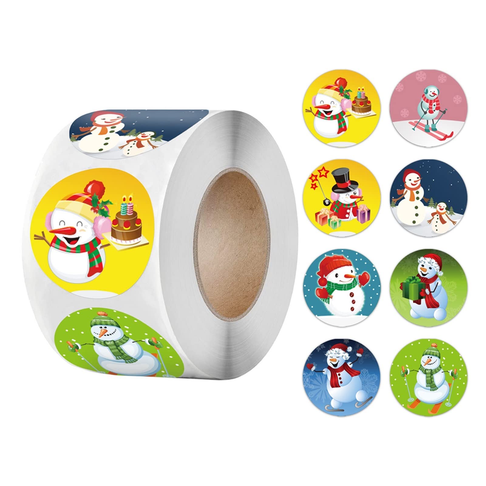 500pcs Christmas Stickers - Santa Claus Holiday Gift Wrapping Labels for DIY Decorations, Xmas Crafts, Kids Thank You Seals (3 Rolls, 1inch, QY715-500PCS) - Perfect for Gift Tags, Scrapbooking & Party Favors