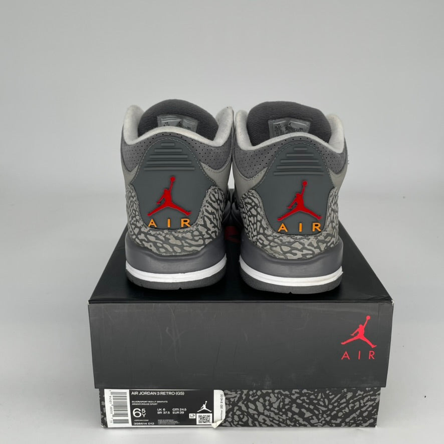 Original Air Jordan 3 Retro 'Cool Grey' Men's/Women's Sneakers Size 6.5/8W (Style: 398614-012) - Perfect for Basketball, Streetwear & Casual Fashion