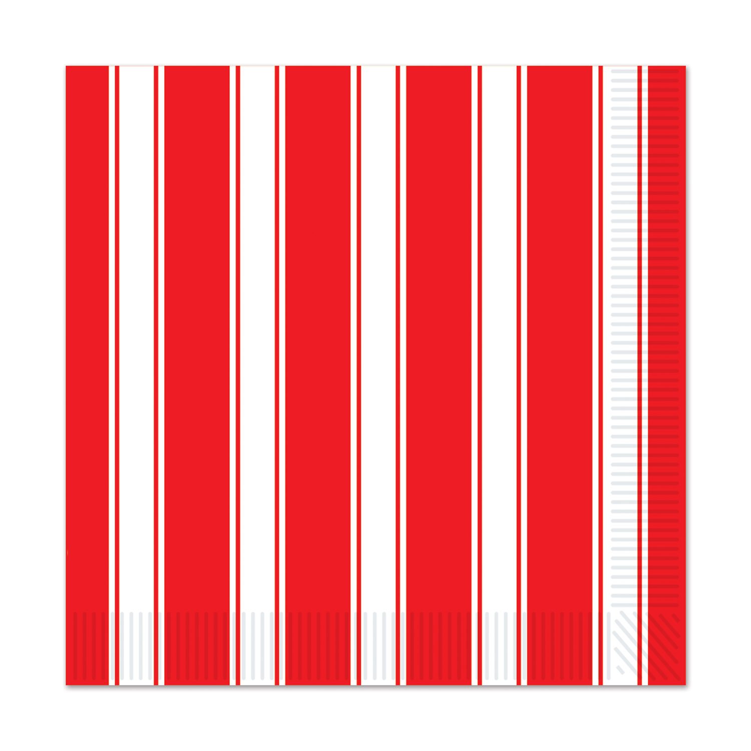 Premium Red & White Striped Luncheon Napkins - 100% Cotton, 13x13 Inch, 50-Pack - Elegant Dinner Party, Picnic, and Holiday Table Decor