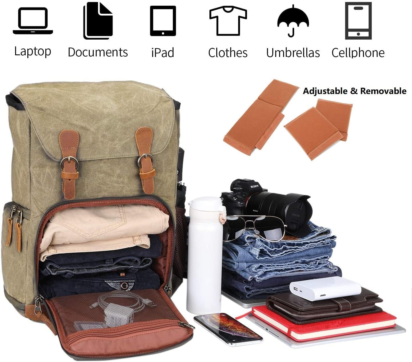 Waterproof DSLR Camera Backpack - UBAYMAX Anti-Shock 15.6 Inch Laptop & Travel Camera Bag for Canon Nikon Sony Olympus - Perfect for Outdoor Photography, Hiking & Travel Adventures
