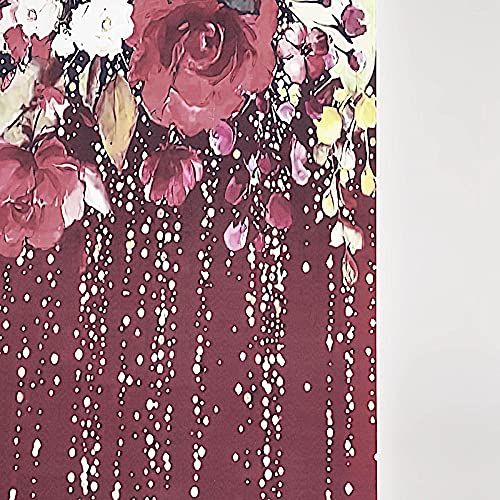 8 ft Vinyl Photography Background Burgundy Roses Printed Backdrop - Wedding, Baby Shower, Birthday Party Decorations, Photo Booth Props, Reception Events Supplies