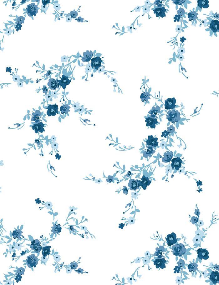 Jolene Blue Peel and Stick Wallpaper by Wallshoppe - Self-Adhesive Removable Wallpaper for Bedroom, Living Room & Home Decor