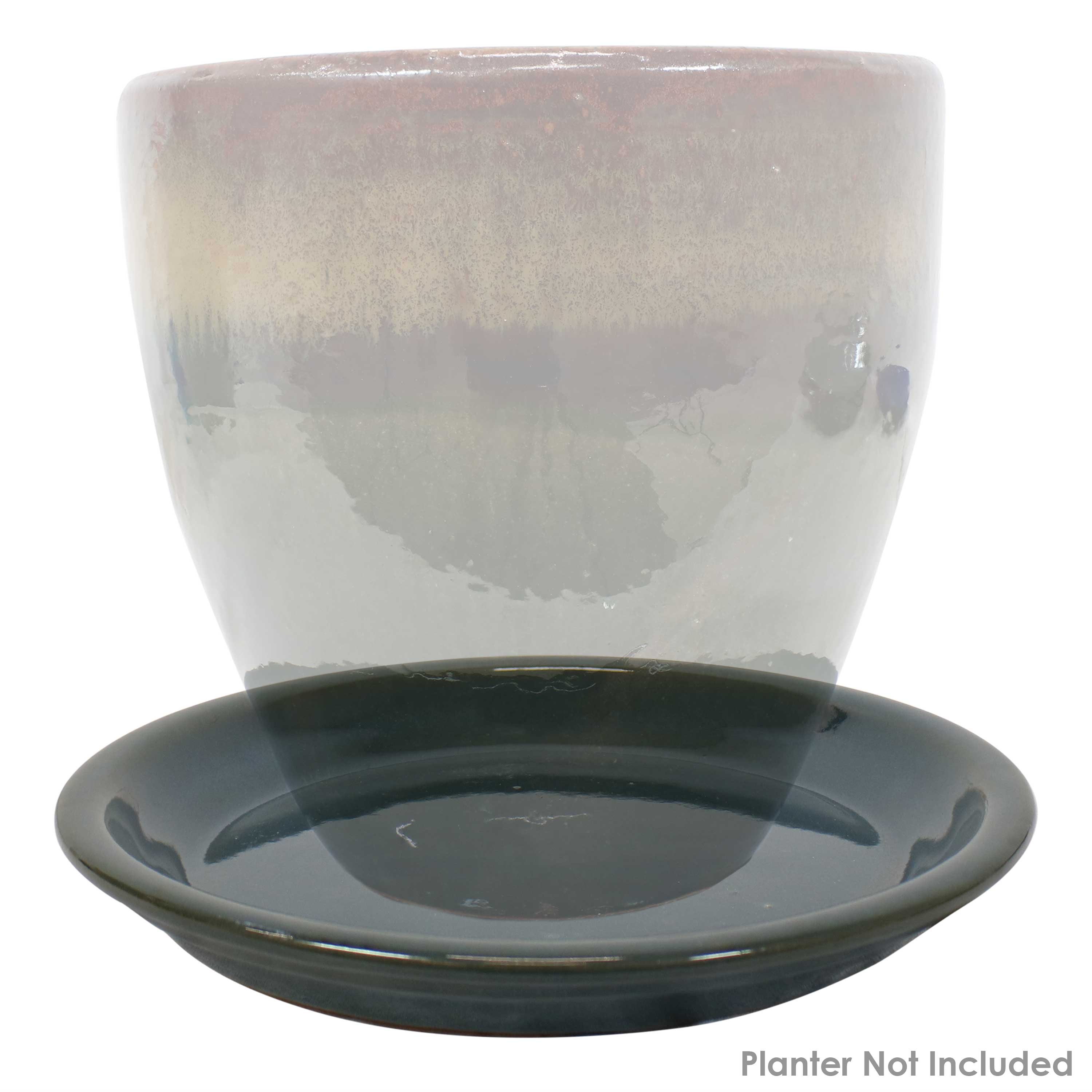 Sunnydaze 4-Pack Glazed Ceramic Plant Saucers for Indoor & Outdoor Potted Plants – Perfect for Home, Garden, and Patio Decor