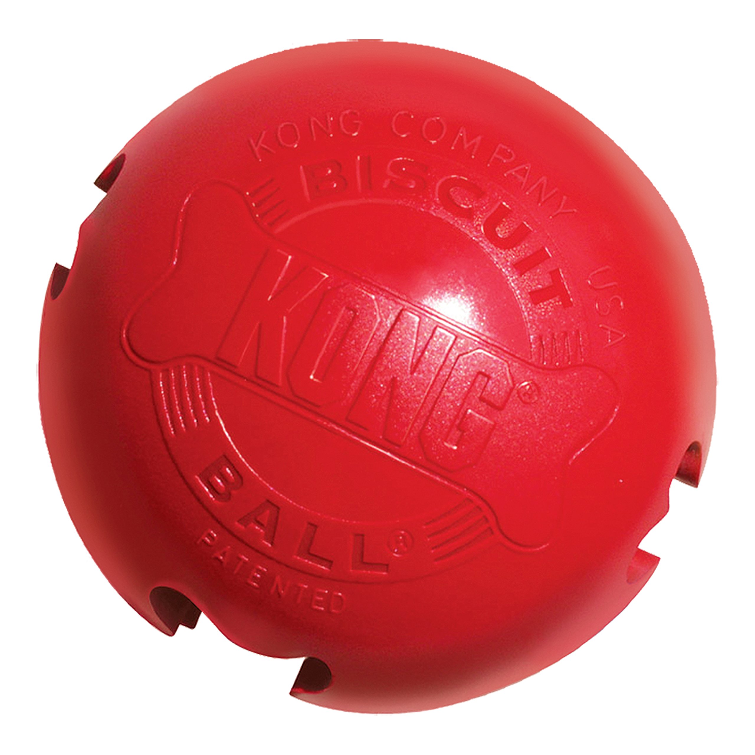 KONG Classic Biscuit Ball - Durable Rubber Dog Chew Toy with Treat Dispenser for Small & Medium Dogs - Perfect for Playtime, Training & Anxiety Relief