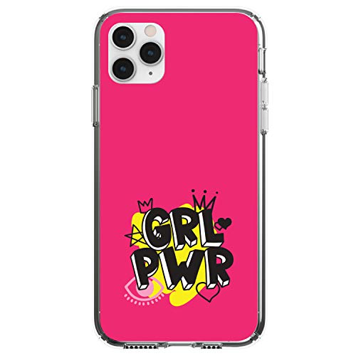 Girl Power - GRL PWR - Pink Yellow Black On Clear Case