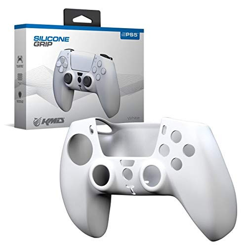KMD KMD-P5-3117 White Silicone Grip Cover for Sony PlayStation 5 DualSense Controller - Non-Slip Protection, Enhanced Comfort for Gaming, Perfect for Long Play Sessions
