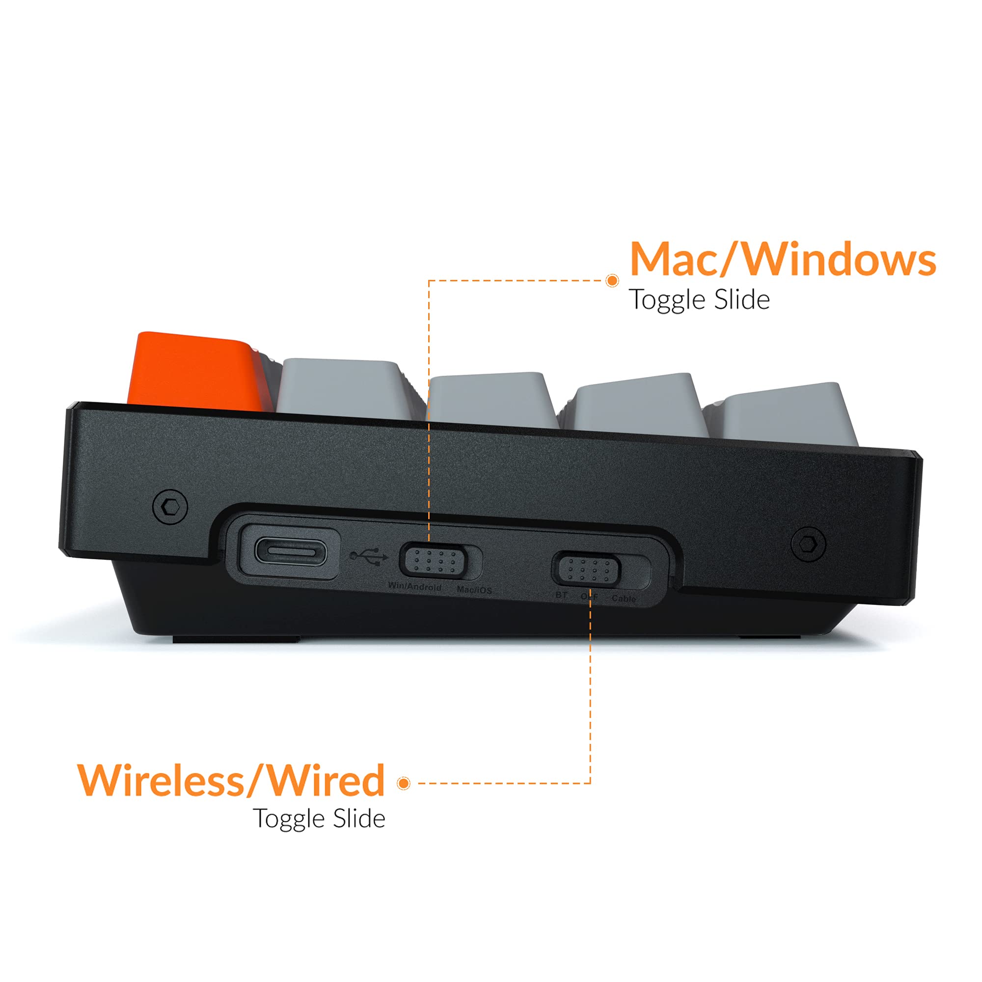 Keychron K6 68-Key Wireless Bluetooth/Wired Mechanical Keyboard - RGB Backlit, Aluminum Frame, Gateron Red Switches - Compatible with Mac & Windows - Perfect for Gaming, Typing & Office Work