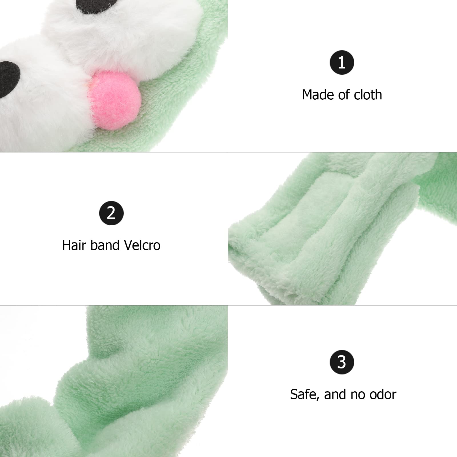 Lurrose Adjustable Mint Green Cartoon Hair Band for Women - Soft Spa Headband for Makeup, Face Washing & Shower - Cute Hair Accessories for Skincare, Beauty & Relaxation at Home
