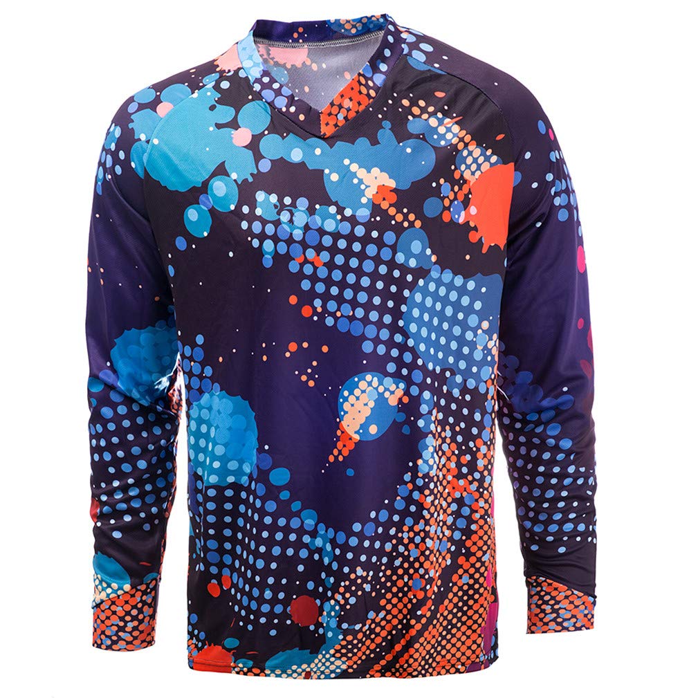 WeimoMonkey Men's Long Sleeve Cycling Jersey - Breathable Mountain Bike & Motocross Shirt for MTB, Road Biking & Outdoor Sports - Perfect for Trail Riding & Cycling Adventures