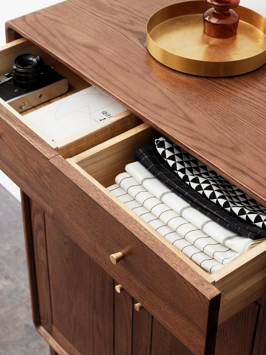 Solid Oak Wood Shoe Storage Cabinet - Modern Entryway Organizer with Ventilation Holes | Perfect for Small Spaces, Hallway, Mudroom & Apartment Entry