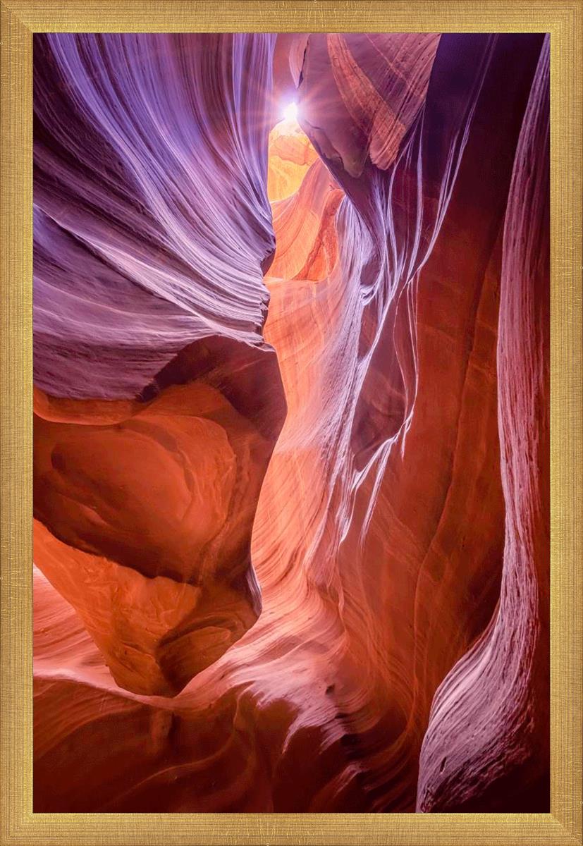 Antelope Canyon Sunburst Wall Art - Stunning Desert Landscape Photography Print for Home & Office Decor | Perfect for Living Room, Bedroom, or Gift