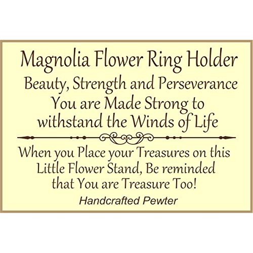 Pewter Magnolia Ring Holder - Handcrafted Jewelry Stand for Women | Gift Box