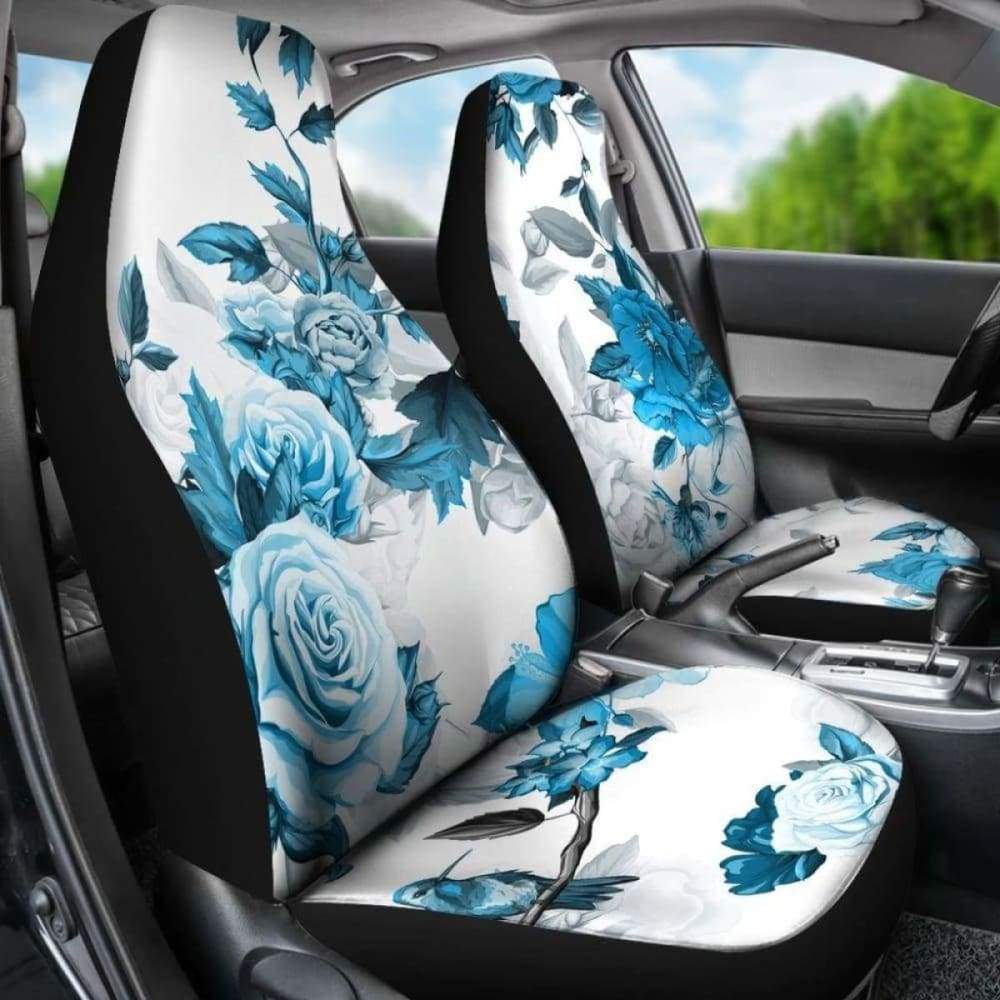 Premium Blue Roses Car Seat Covers - Universal Fit for Cars, Trucks & SUVs - Soft & Durable Protection - Perfect for Daily Commute, Road Trips & Family Travel