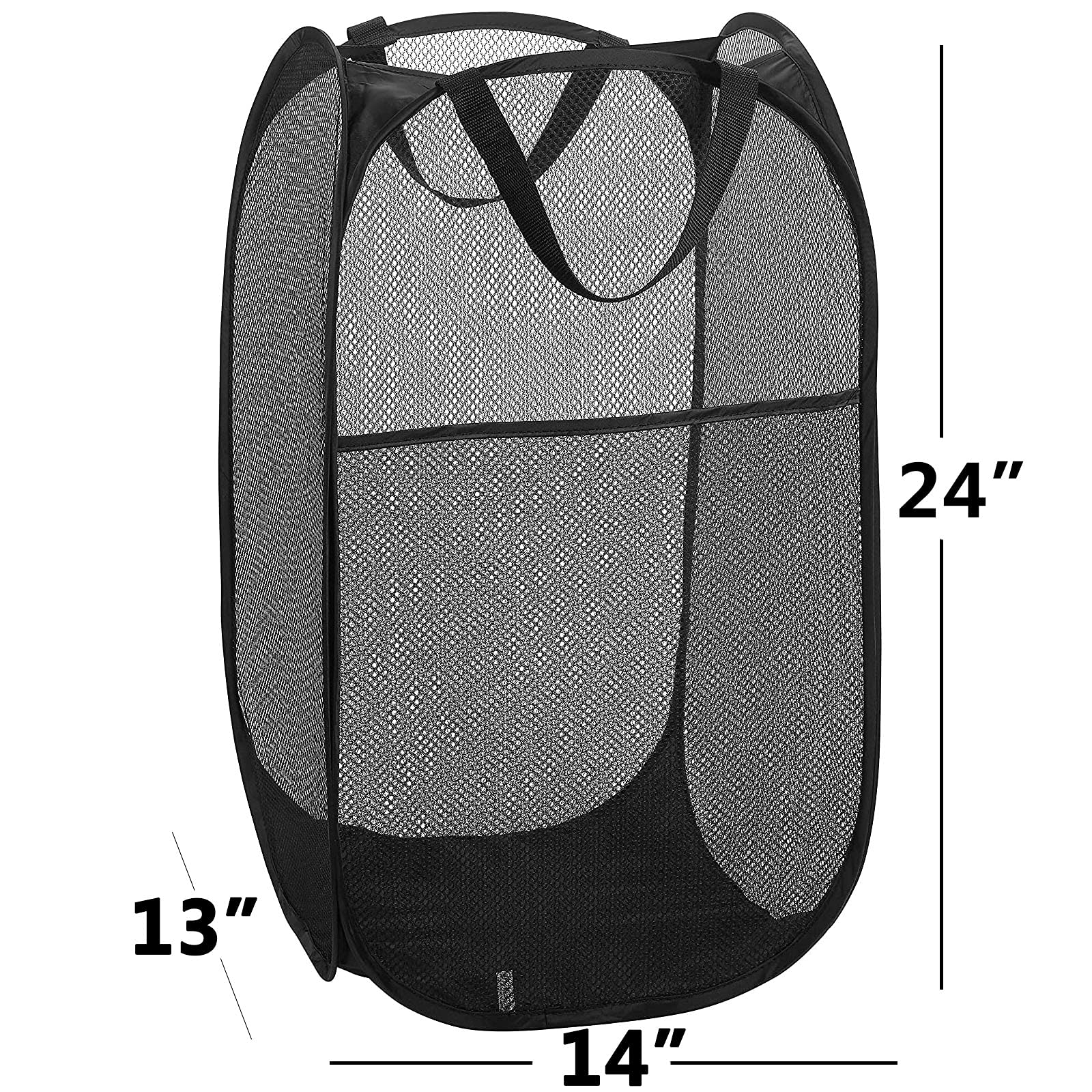 2 Pack Foldable Mesh Laundry Baskets with Reinforced Handles - Pop-Up Design for Easy Storage - Perfect for Laundry Room, Dorm, or Travel Organization