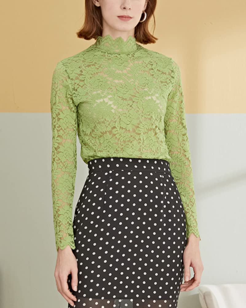 Floral Lace Long Sleeve Blouse with Camisole - Women's Plus Size Summer Top with Eyelash Trim for Casual & Dressy Outfits | Perfect for Date Nights, Office Wear & Special Occasions
