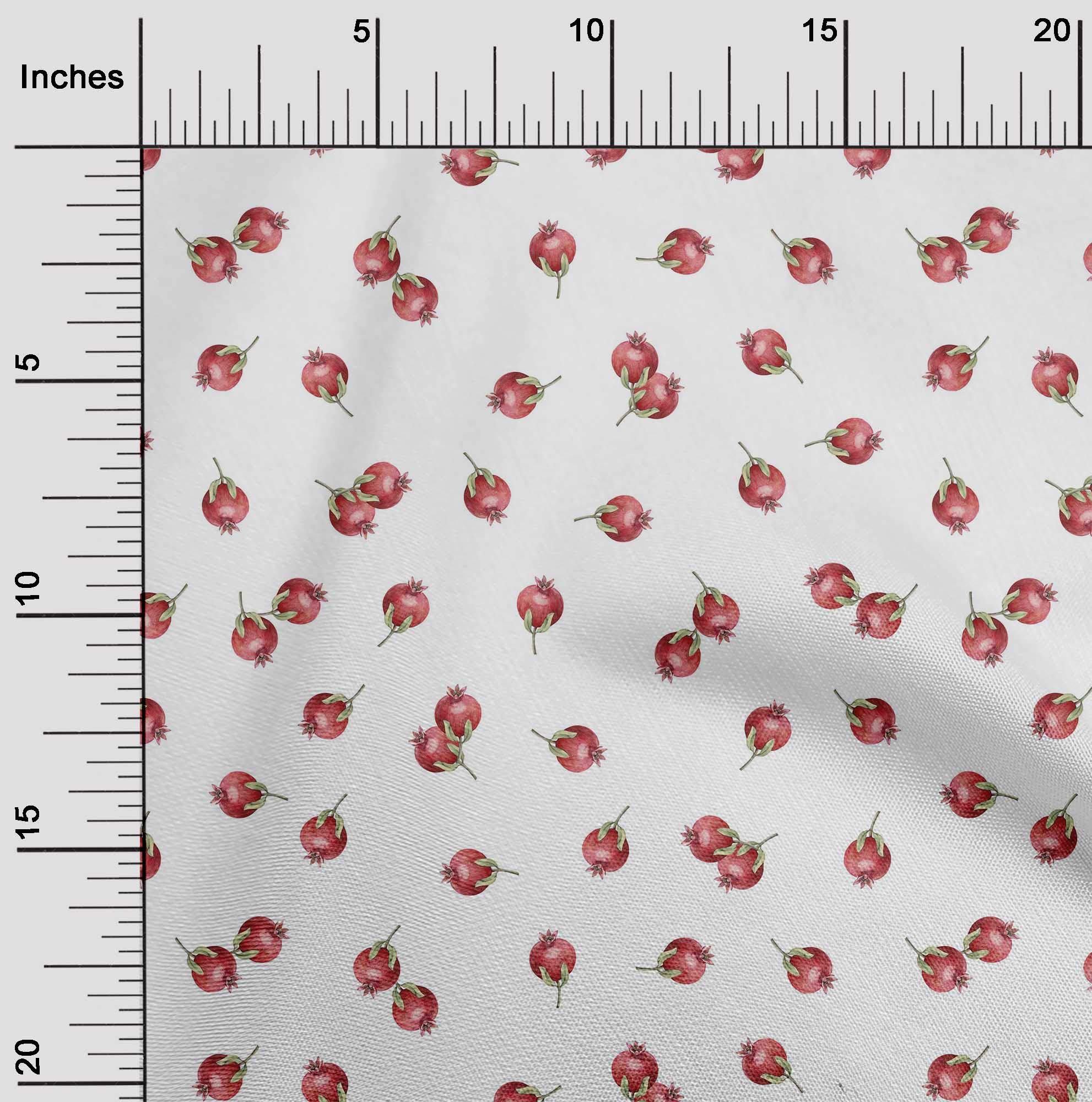 Premium Cotton Poplin Fabric - Pomegranate Fruit Print, 56 Inch Wide for DIY Crafts, Quilting & Home Decor | oneOone Fabric