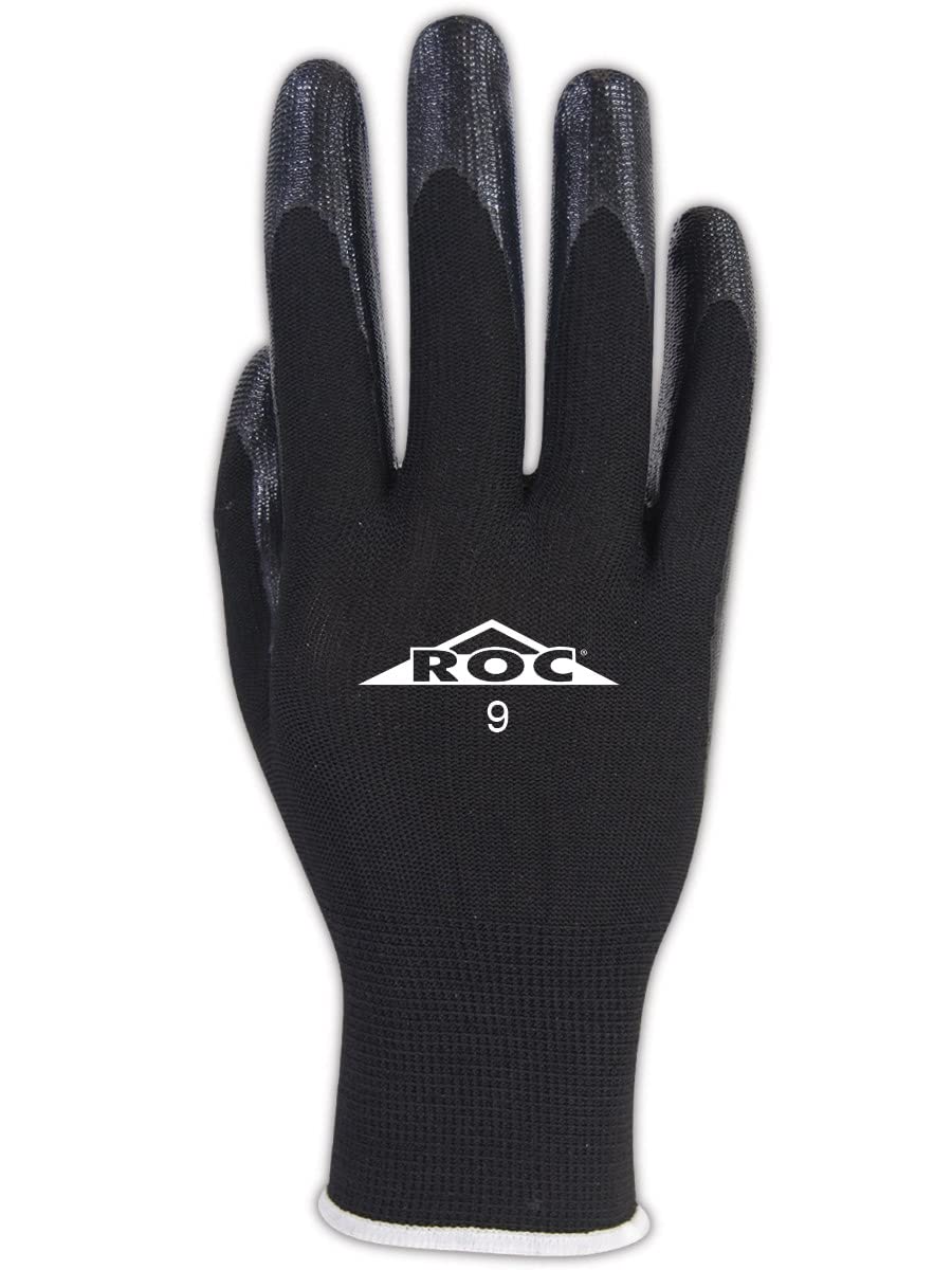 **MAGID Non-Slip Polyester Mechanic Work Gloves - 144 PR, Lightweight Nitrile Coated, Size 9/L, Automotive, Reusable, 13-Gauge, Black (GP161) - Perfect for Auto Repair, Construction & Heavy-Duty Work**