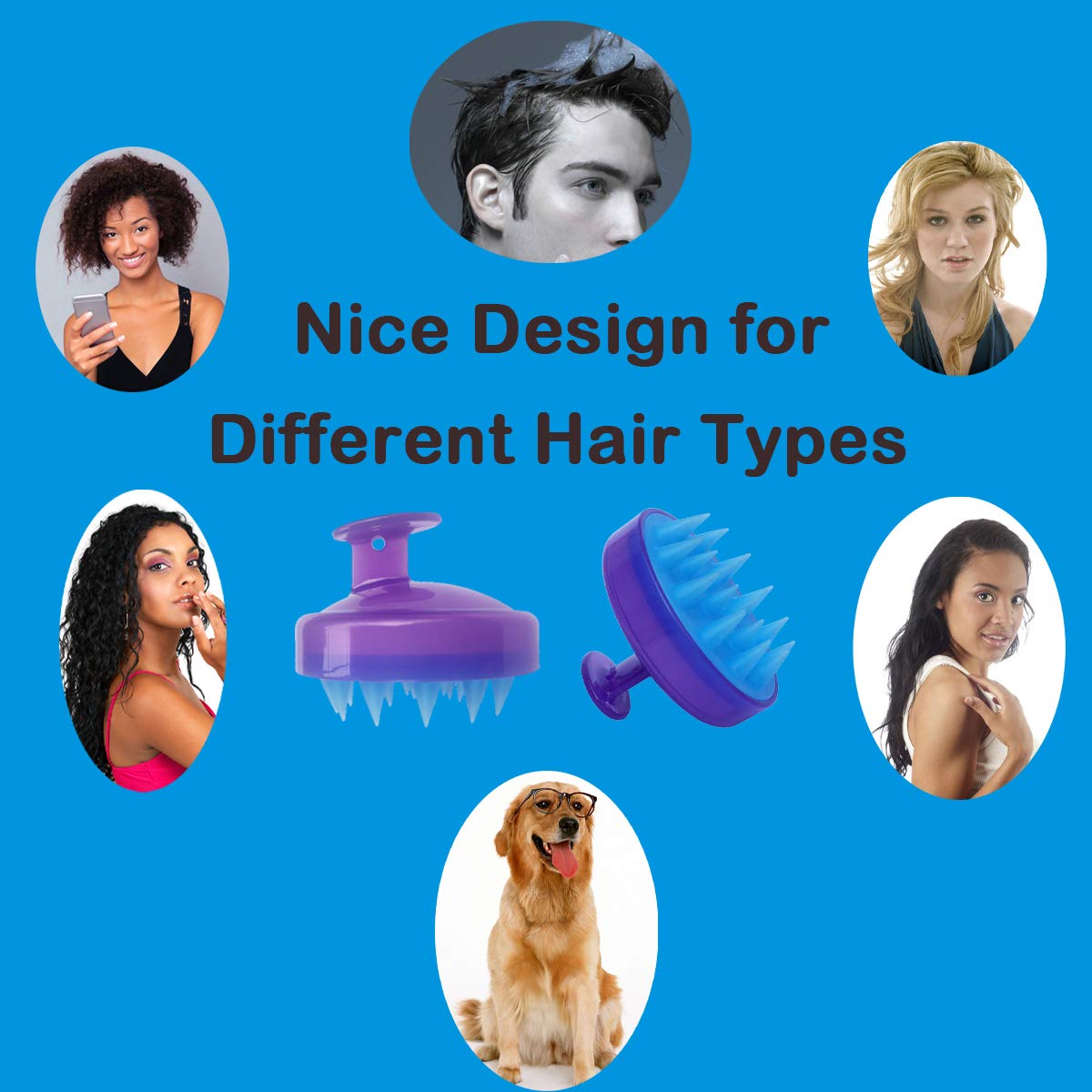 Soft Silicone Hair Shampoo Brush - Manual Scalp Massager for Dry & Wet Hair - Promotes Hair Growth & Relaxation - Perfect for Shower, Spa & Home Hair Care Routine