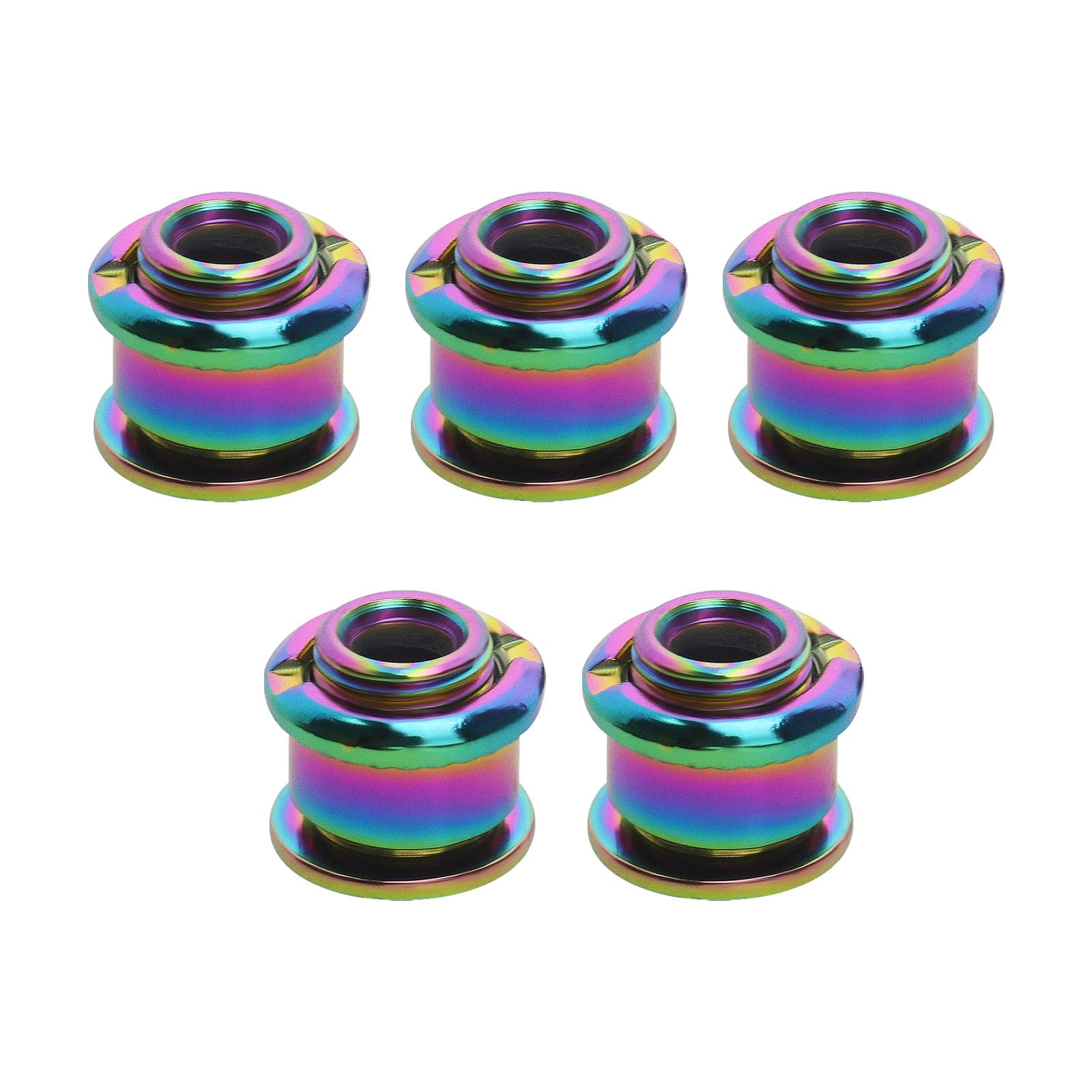 5pcs M8 Bike Single Chainring Bolts Kit - Steel Chainwheel Bolts & Nuts for Road Bike, Mountain Bike, BMX, MTB - Durable Cycling Disc Screws in Multicolor - Perfect for Bike Maintenance & Upgrades